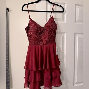 Red sequin dress